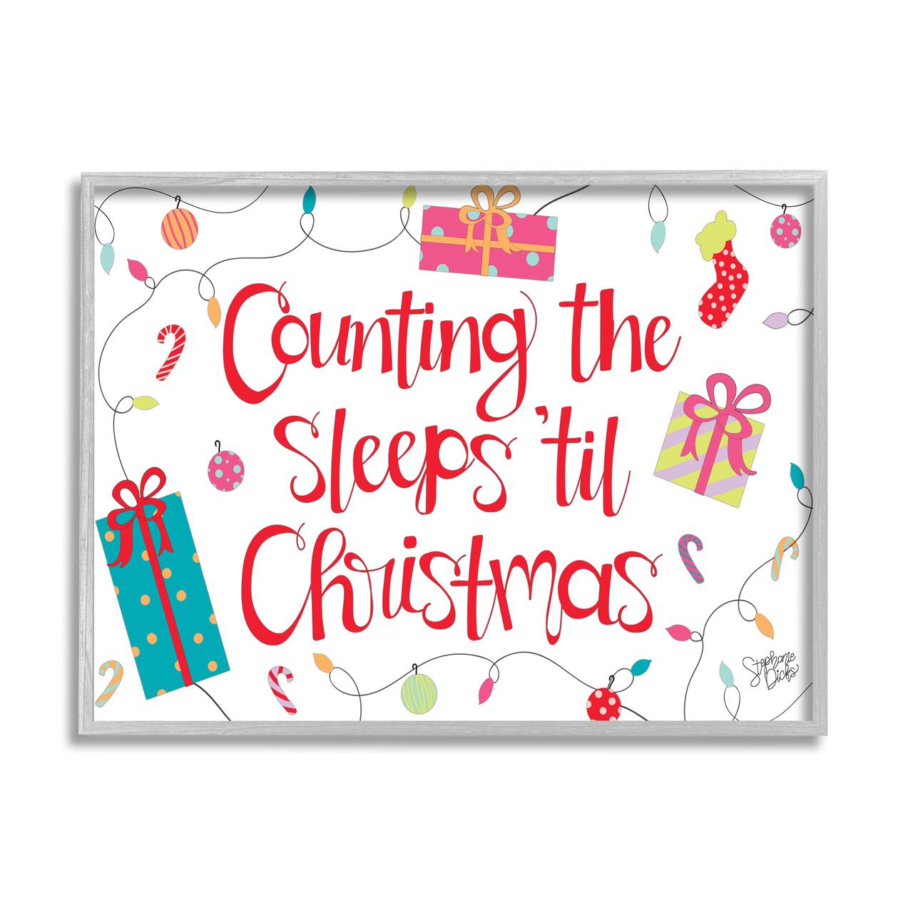 Stupell Industries Counting The Sleeps 'Til Christmas Framed Giclee Art